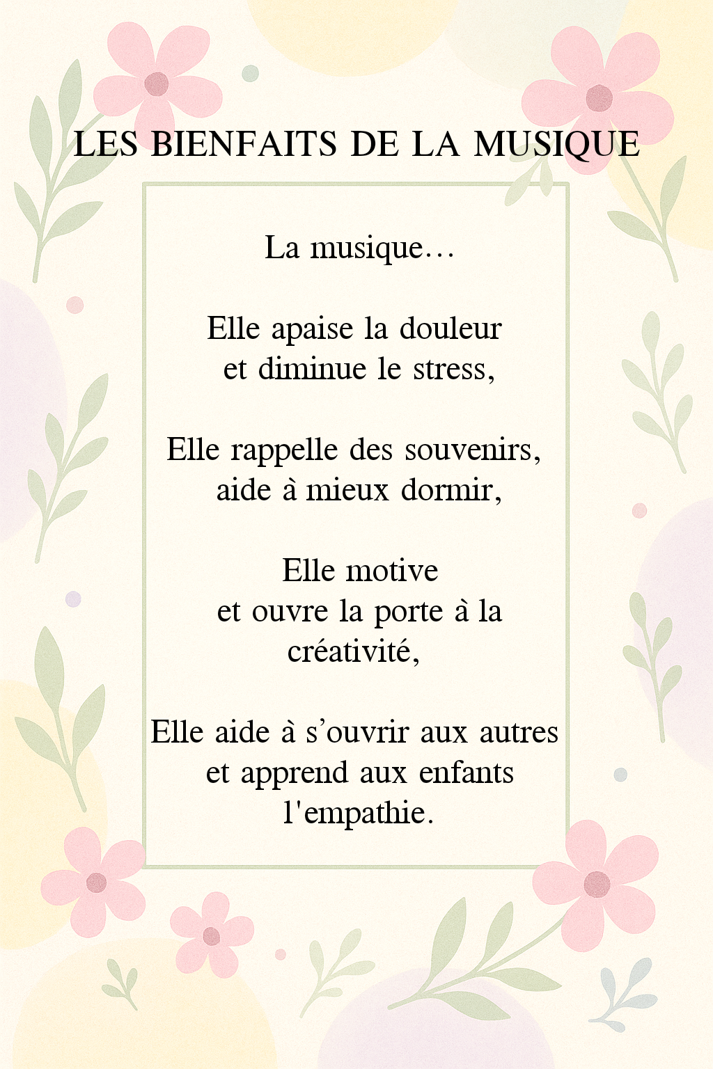 Les bienfaits de la musique